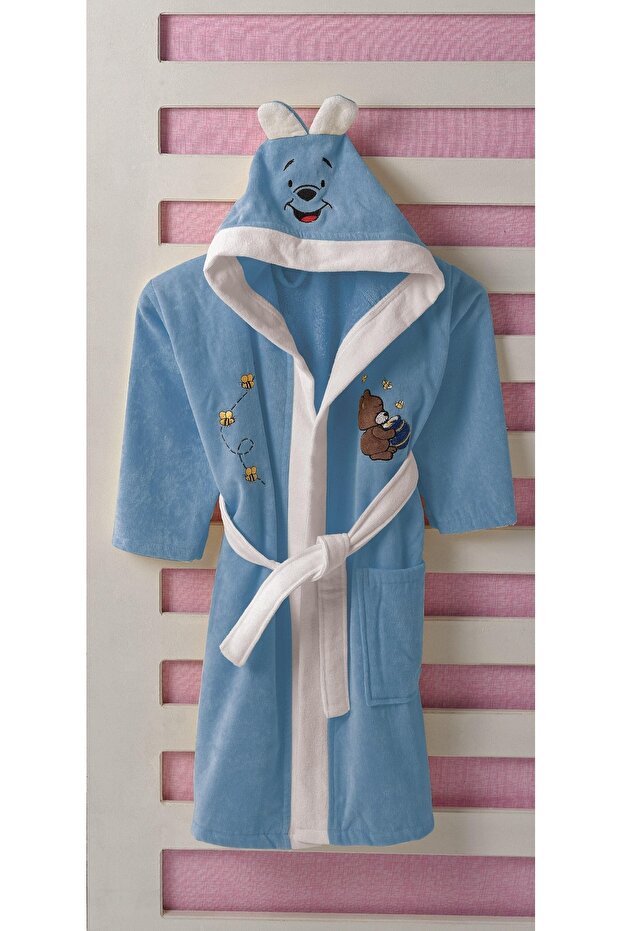 100% Cotton Blue Children's Bathrobe