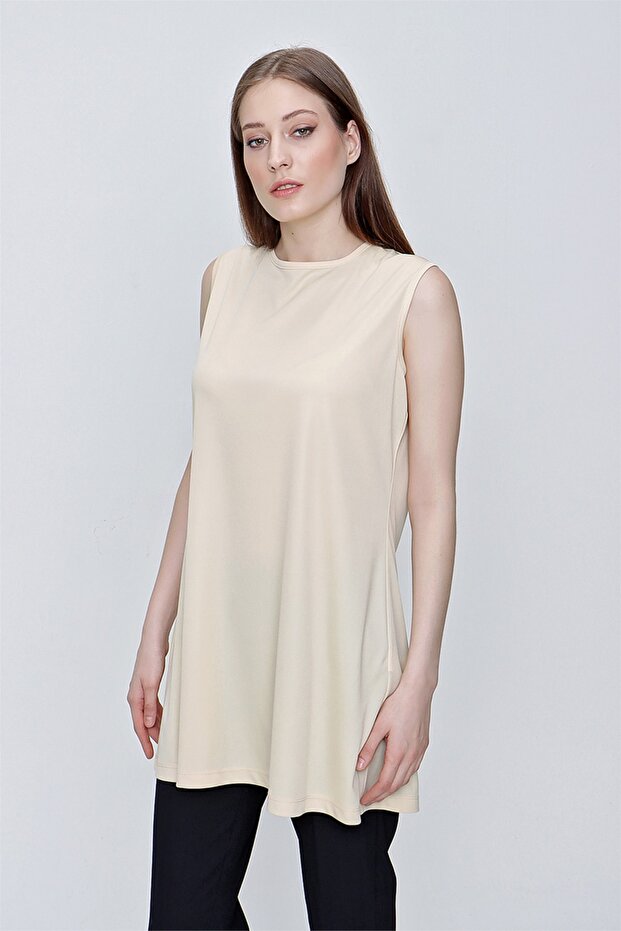 Sıfır Kol Jüpon Tunik - 4