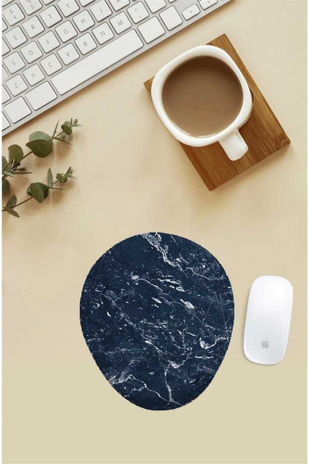 Blue Marble Patterned Mouse Pad with Wrist Support - 1