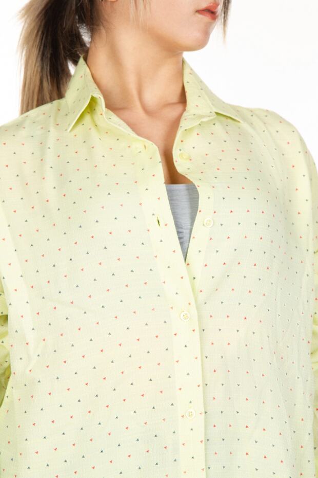 Kadın Oversize Uzun Basic Armür Gömlek - 3