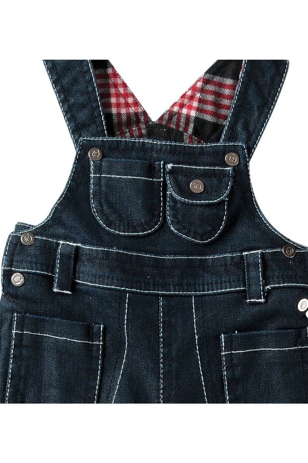 3-6 Ay, Tek Beden, Erkek Bebek Kot Jean Kışlık Salopet - 2