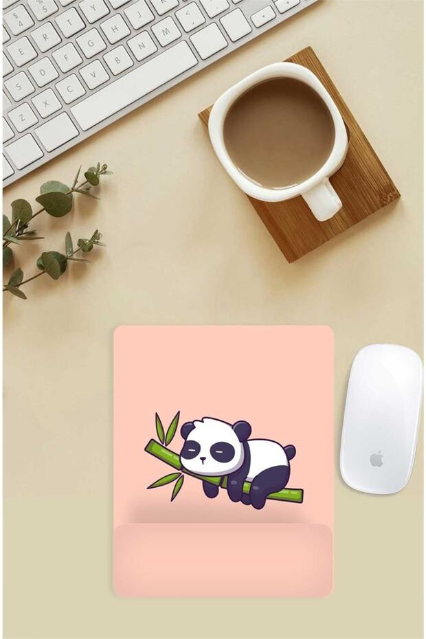 Sleeping Panda Patterned Mouse Pad with Wrist Support - 1