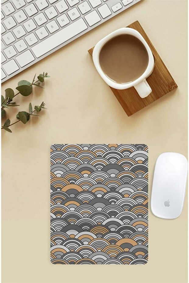 Geometric Patterned Wrist Support Mouse Pad - 1