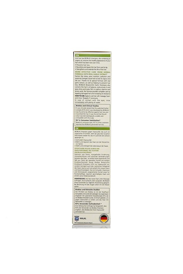 Botanic Oils Sarımsak Şampuan 360 ml - 7