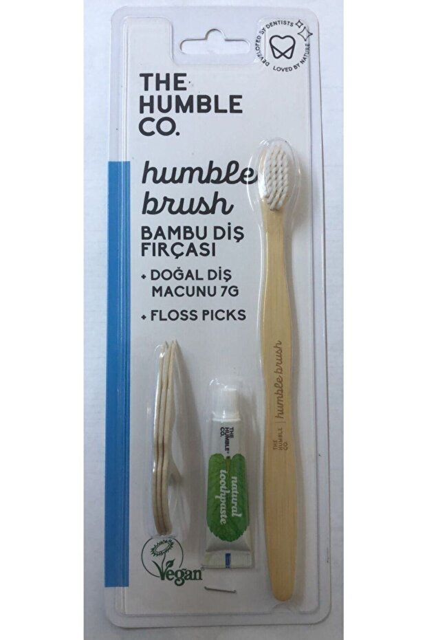 Adult Bamboo Toothbrush + Toothpaste + Floss Travel Kit