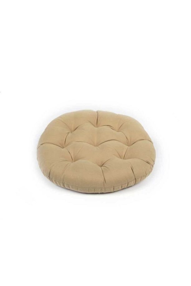 4 Lü -özel Set- Pofidik Natura 40 Yuvarlak Bağcıklı Sandalye Minderi Seti -camel - 4