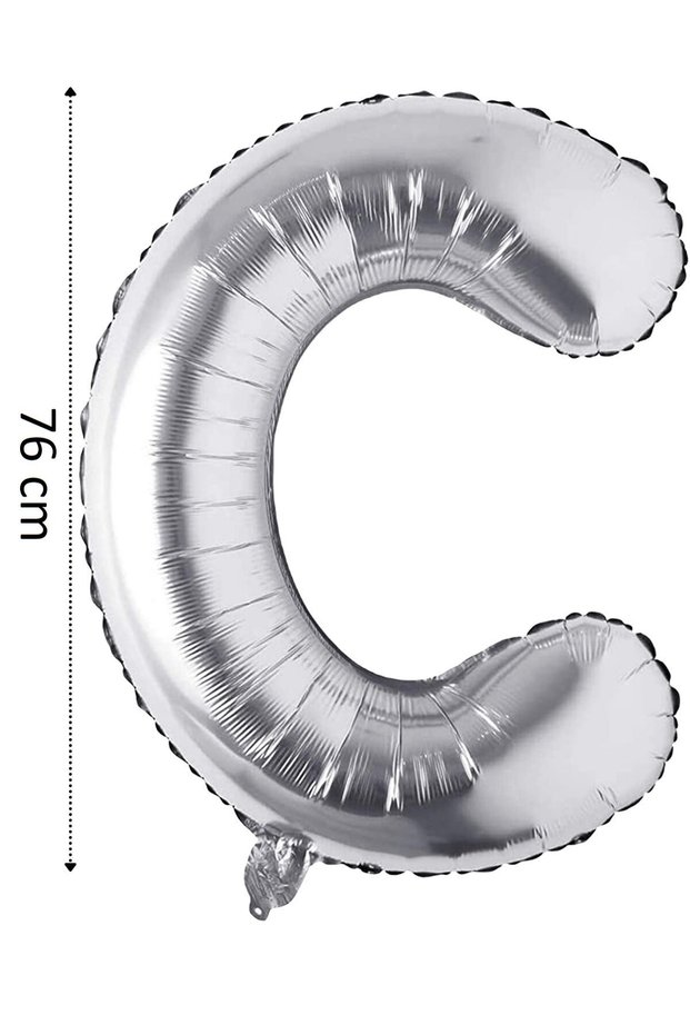 Foil Balloon Letter C Helium Balloon 76 cm Silver Color - Letter C Balloon - Letter Foil Balloon - Letter C Balloon