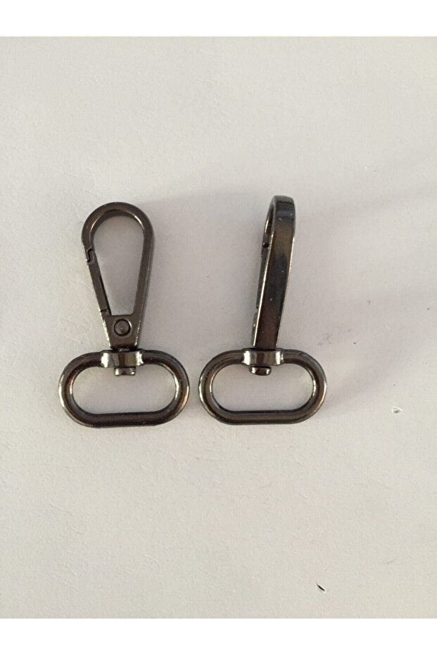 10 Black Nickel Bag Hooks - 2 cm