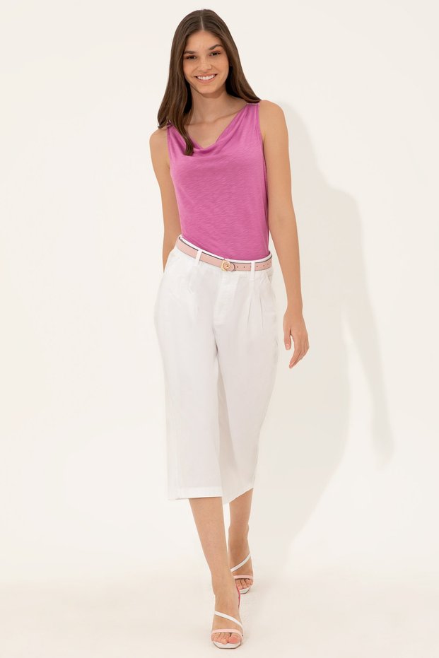 Women's White Trousers G022Sz078.000.1364940
