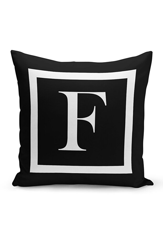 Double Sided Digital Printed Letter Cushion Cover - Letter F