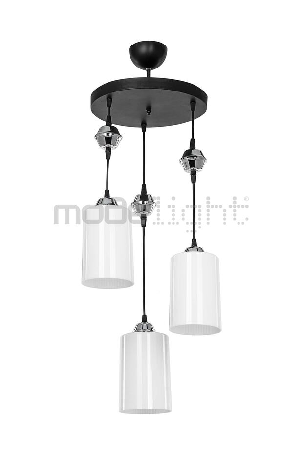 Ceylin 3lü Siyah Optik Opal Camlı Avize - 3