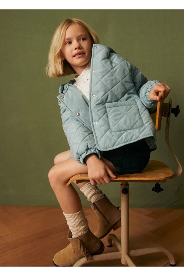 Çocuk Siyah Kapitone Şort - 6