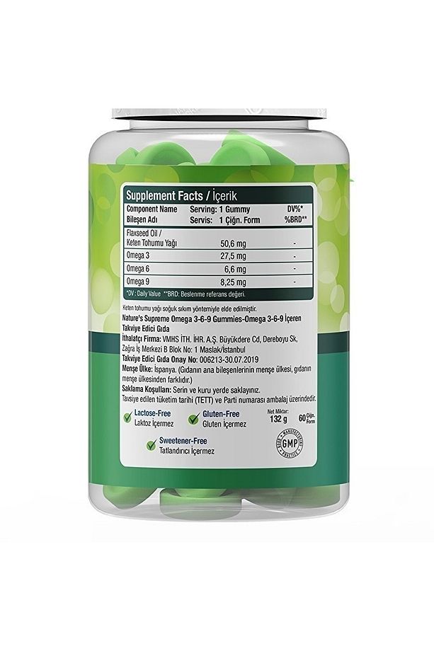 Gummies Vegan Omega 3-6-9 60 Çiğnenebilir Form - Yeşil Limon - 4
