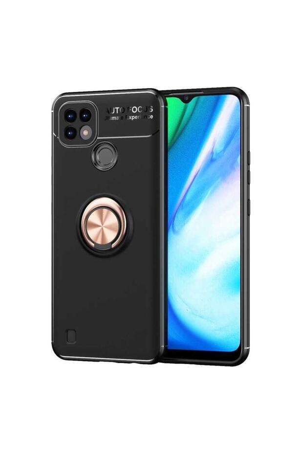 جراب Realme C25 مصنوع من السيليكون المغناطيسي مع حلقة حامل