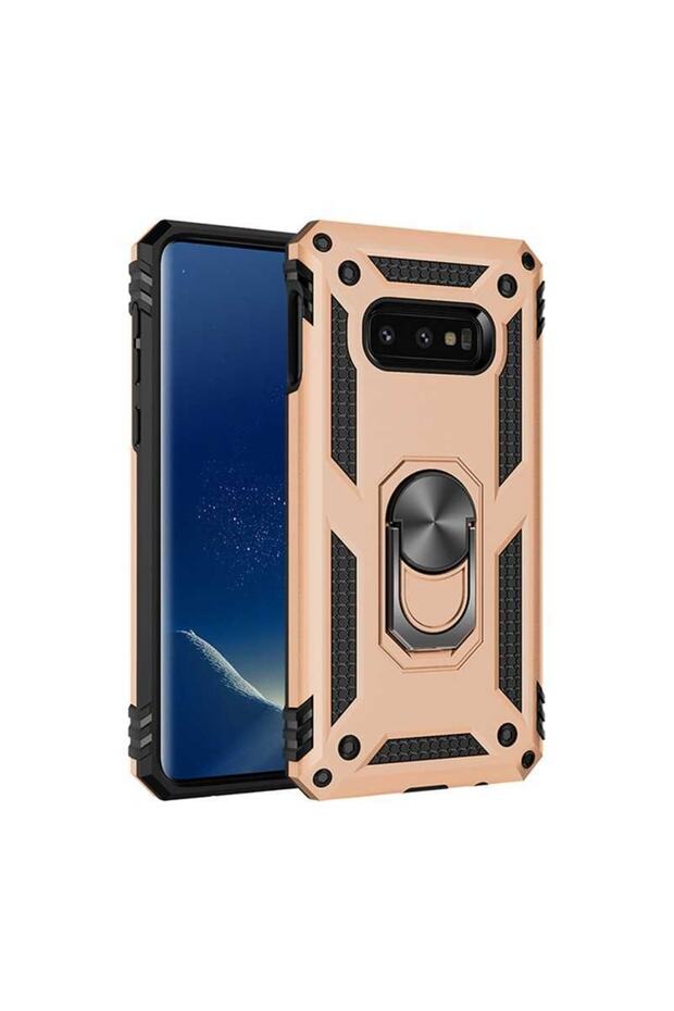 Samsung Galaxy S10E Case Ultra Protection Shock Absorbing Tank Rugged Very Rugged Silicone Cover-Gold