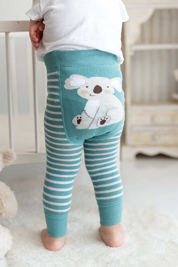 Koala Patterned Unisex Baby Knitwear Leggings Trousers