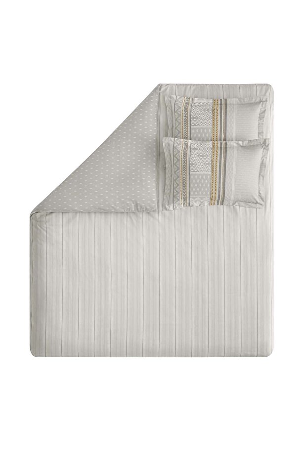 Pamena Ranforce Çift Kişilik Nevresim Seti - Gri - 4