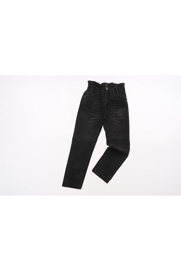 Girl's High Waist Elastic Jeans