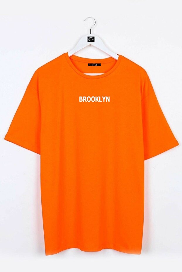 Brooklyn Unisex Orange Oversize T-Shirt