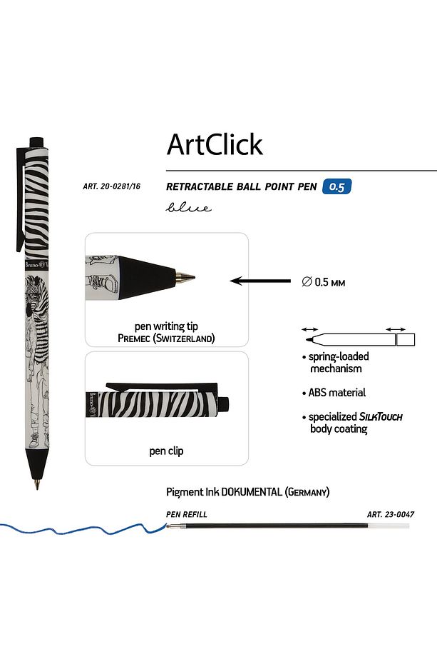 "art Click" Tükenmez Kalem 0.5mm-siyah Beyaz - 3