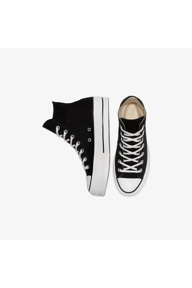Siyah - Yüksek Taban Canvas Platform Spor Ayakkabı - 7