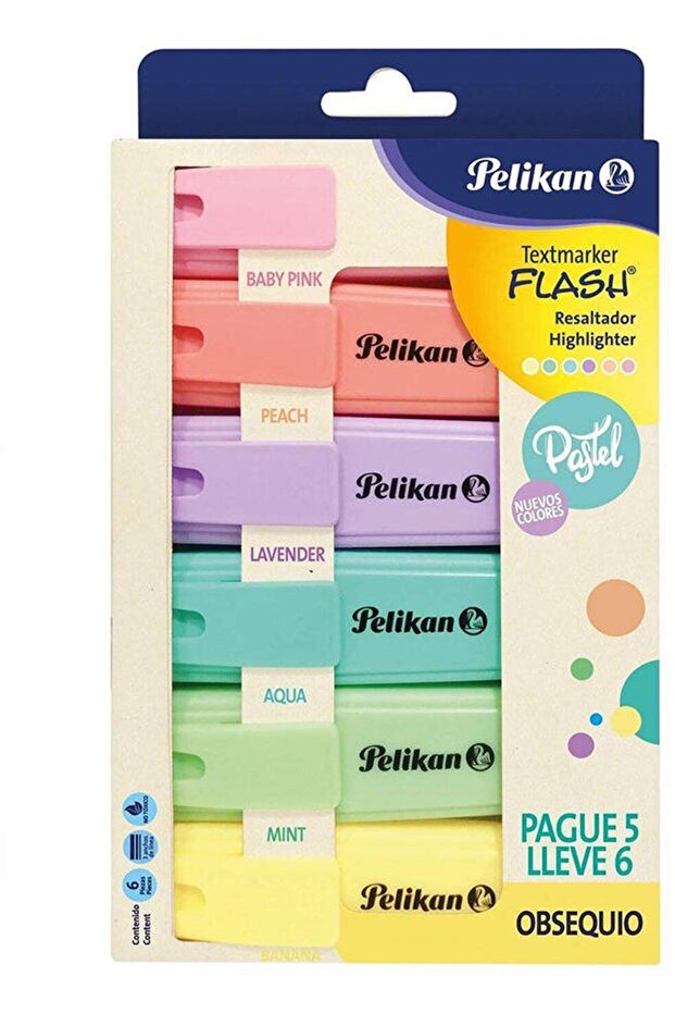 Highlighter Pastel Colors 6 Pack