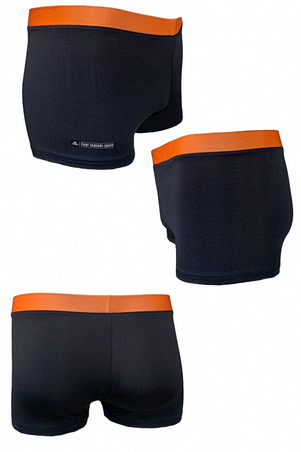 Men's Black Orange Swimmer Sea Pool Beach Swimsuit
