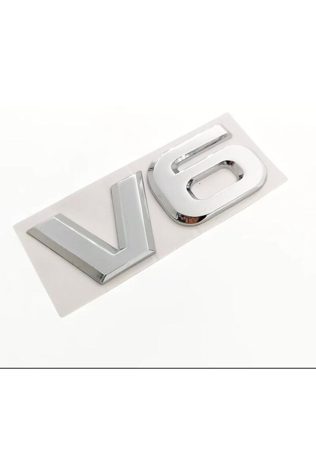 V6 Badge Logo Chrome Silver Color 1st Quality Car Logo Badge Sticker