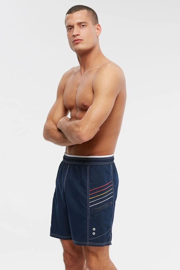 Vioarcobaleno Fermuarlı Cepli Deniz Şortu - 1