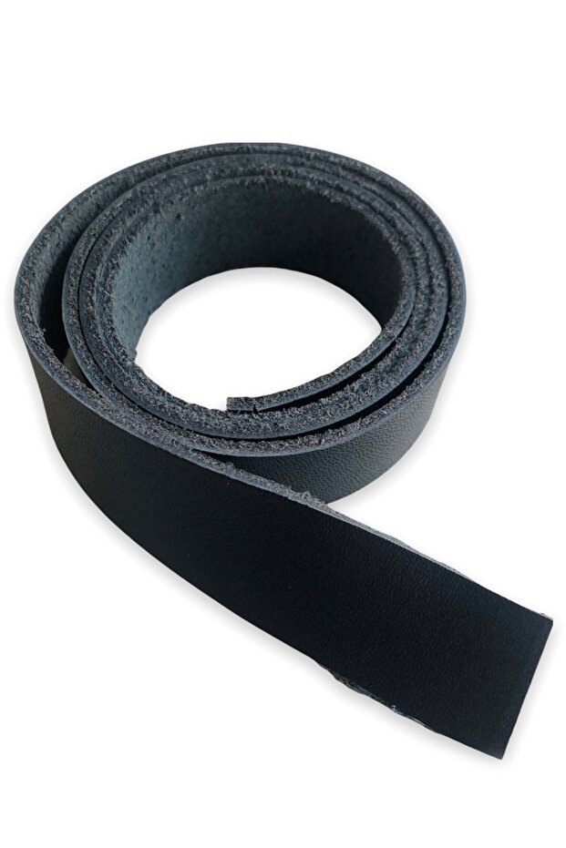 Genuine Leather Strip (1 Piece / 75 Cm 2.1 Cm) - Navy Blue