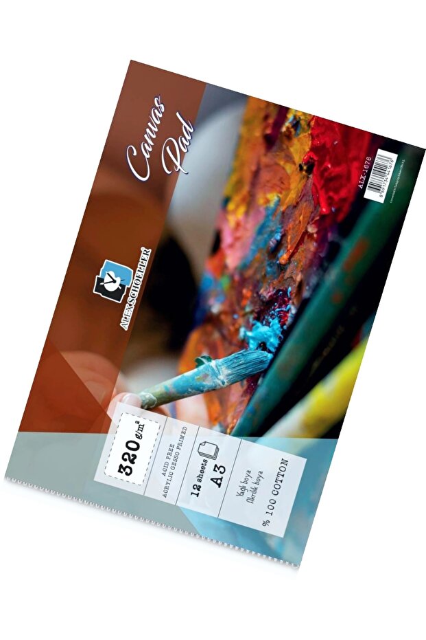 Canvas Pad 320 Gr A3 30*42 Cm 320 Gram 100% Cotton Oil and Acrylic Paint 12 Pages
