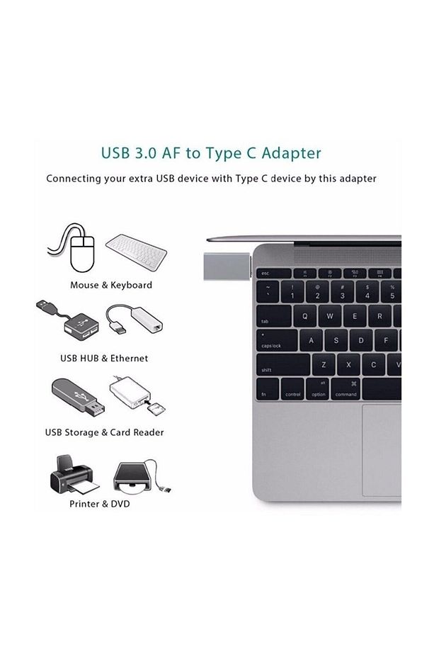Dr01 Macbook Uyumlu Type-c - Usb 3.0 Otg Usb Flash Driver Klavye Mouse Dönüştürücü Adaptör - 4