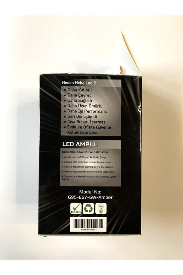 Dekoratif Yuvarlak G95 Globe Model 6w Rustik Led Ampul E27 Normal Duylu Amber Rengi - 8
