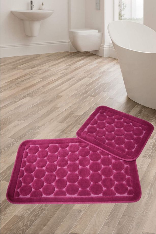 Ikili Banyo Paspas Seti Mürdüm Rengi ? Pamuklu - 1