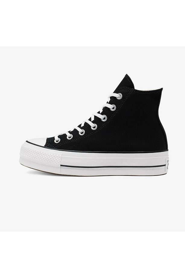 Siyah - Yüksek Taban Canvas Platform Spor Ayakkabı - 6