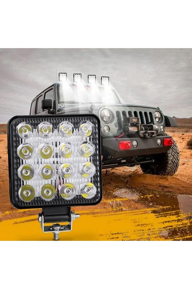 Off Road Kare Led Çalışma Lambası 16 Ledli 12-24v / 48w - 4