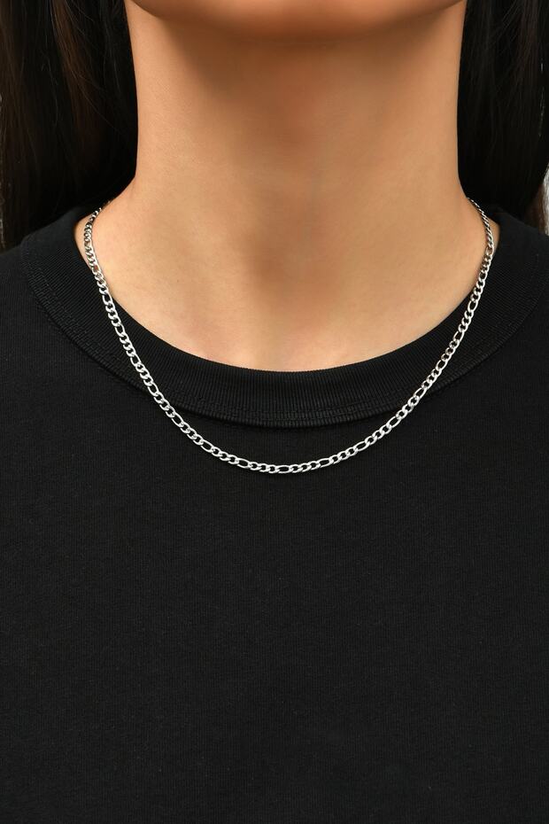 Women's Steel Figaro Model Anti-Tarnish Chain - Imported Anti-Tarnish Chain