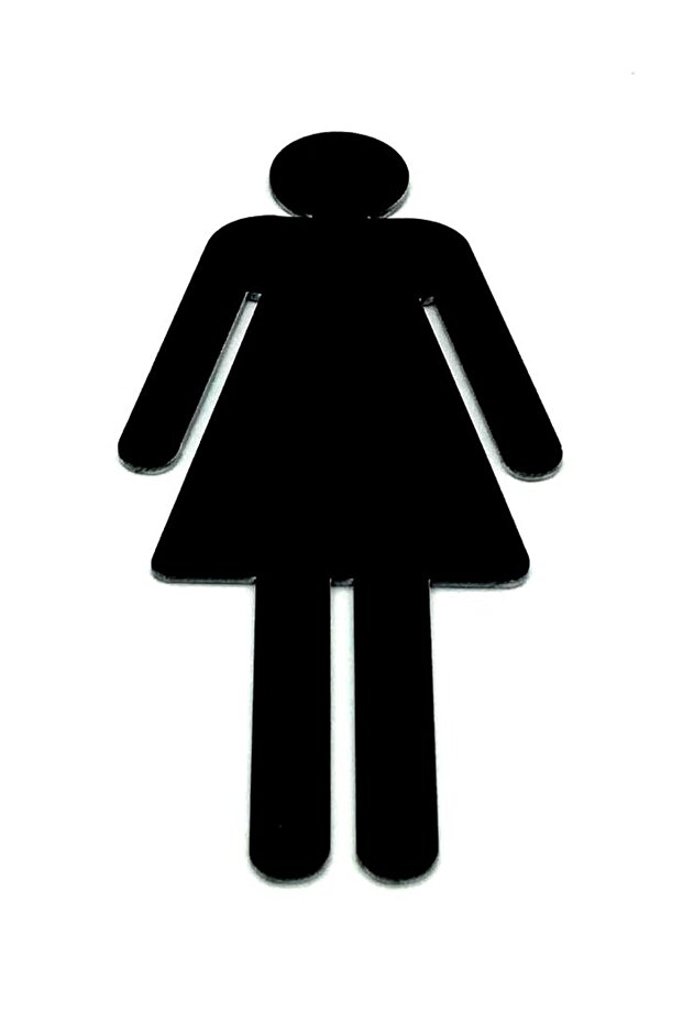 Wc Tuvalet Işareti Bayan, Kapı Ve Duvar Yönlendirme Levhası 15 Cm X 6,5 Cm Wc Sembolü Wc Simgesi - 1