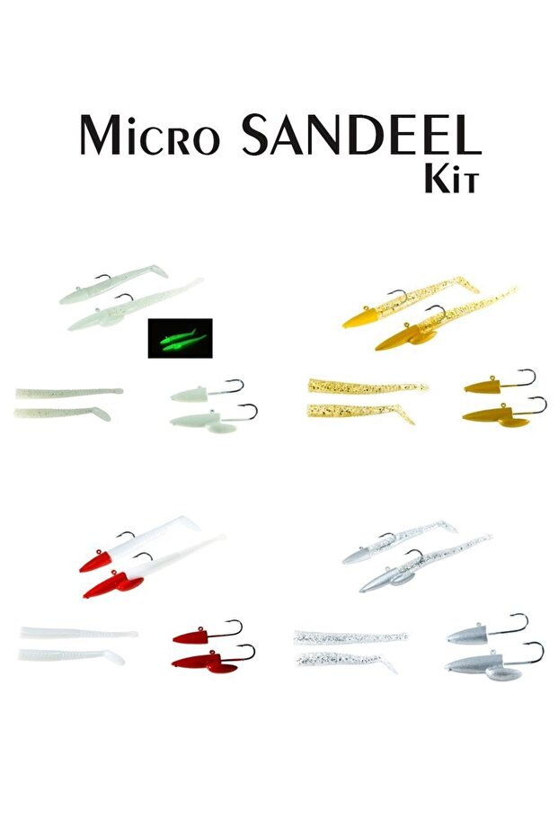 Micro Sandeel Kit 01 Grey Silikon Yem - 5