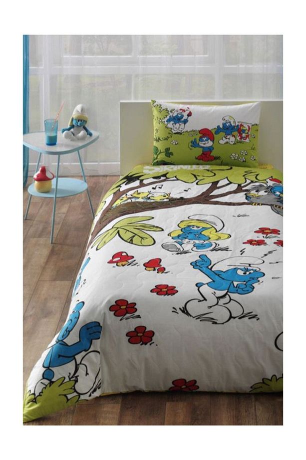 Lisanslı Tek Kişilik Dört Mevsim Set - Şirinler - 1