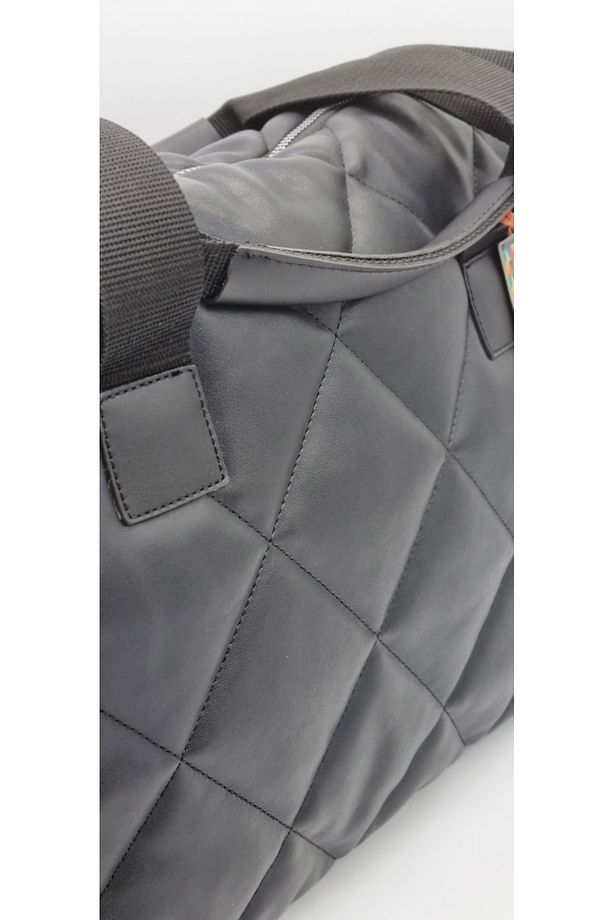 Kapitone Soft Suni Deri El Çantası Siyah Renk - 5