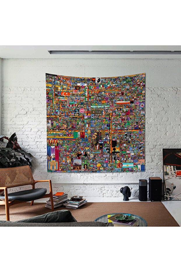Reddit Place Duvar Örtüsü - 135 Cm X 135 Cm - 1