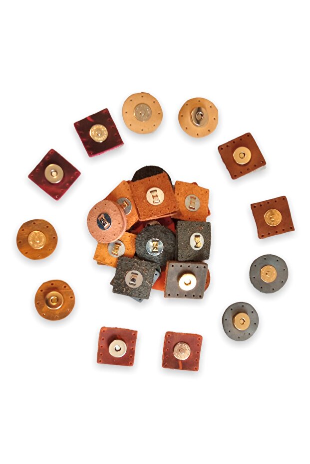 Genuine Leather Sew-on Bag Snap Fastener - Mixed Color (70 Pieces)