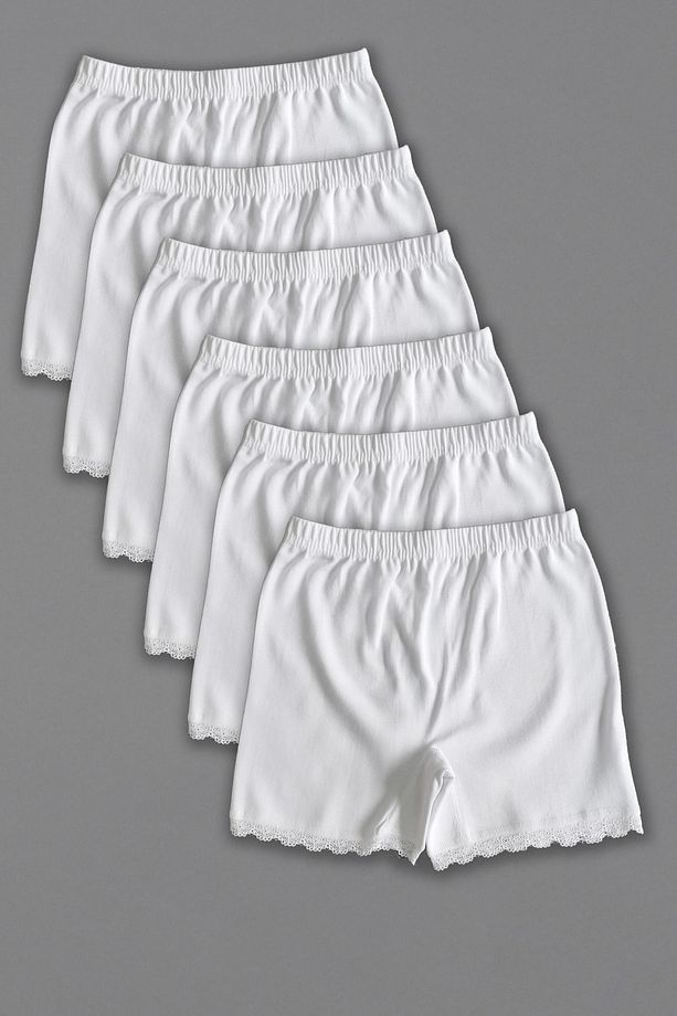 Kız Çocuk Penye Mini Şort Boxer - 6 adet - 1