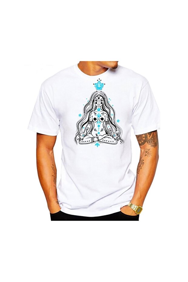 Yoga and Meditation White Men's T-Shirt