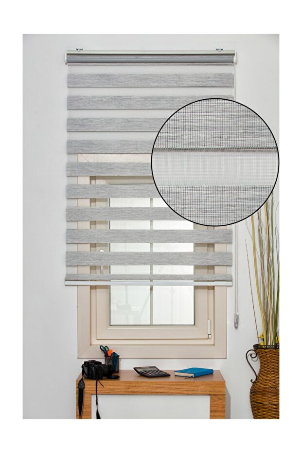 Rüyaper Açık Gri Zebra Stor Perde - 4