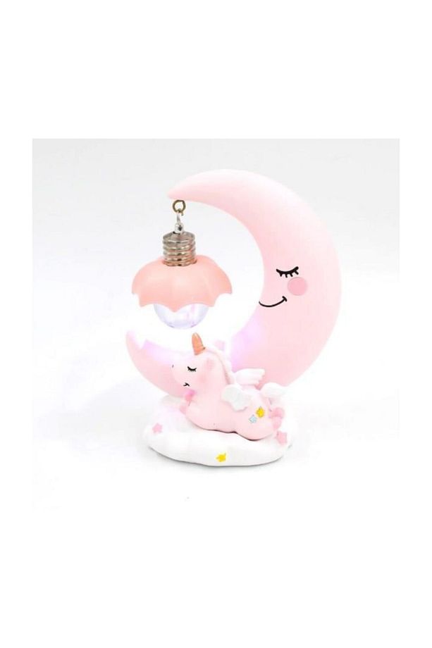 Dekoratif Ay Dede Ve Minik Unicorn Temalı Masa Lambası Ve Biblo - 3