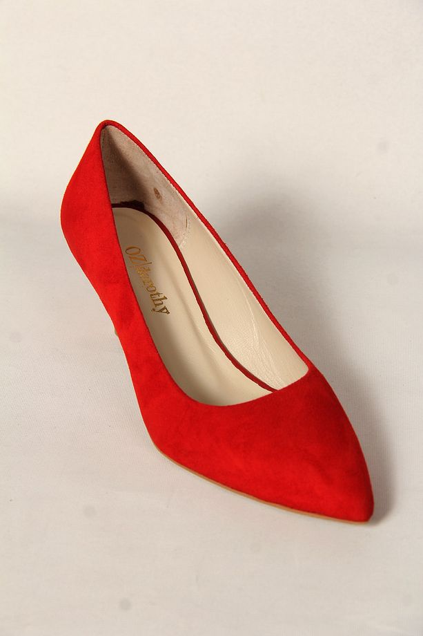 Kırmızı Süet Kadın Stiletto - 1