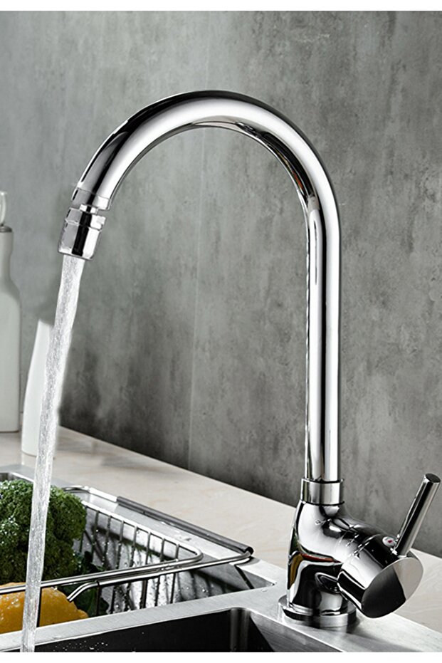 3-Function Kitchen Sink Faucet with Movable Head Chrome - 1