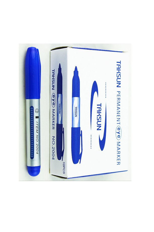 Permanent Marker Keçeli Koli Kalemi 10 Adet Mavi - 1